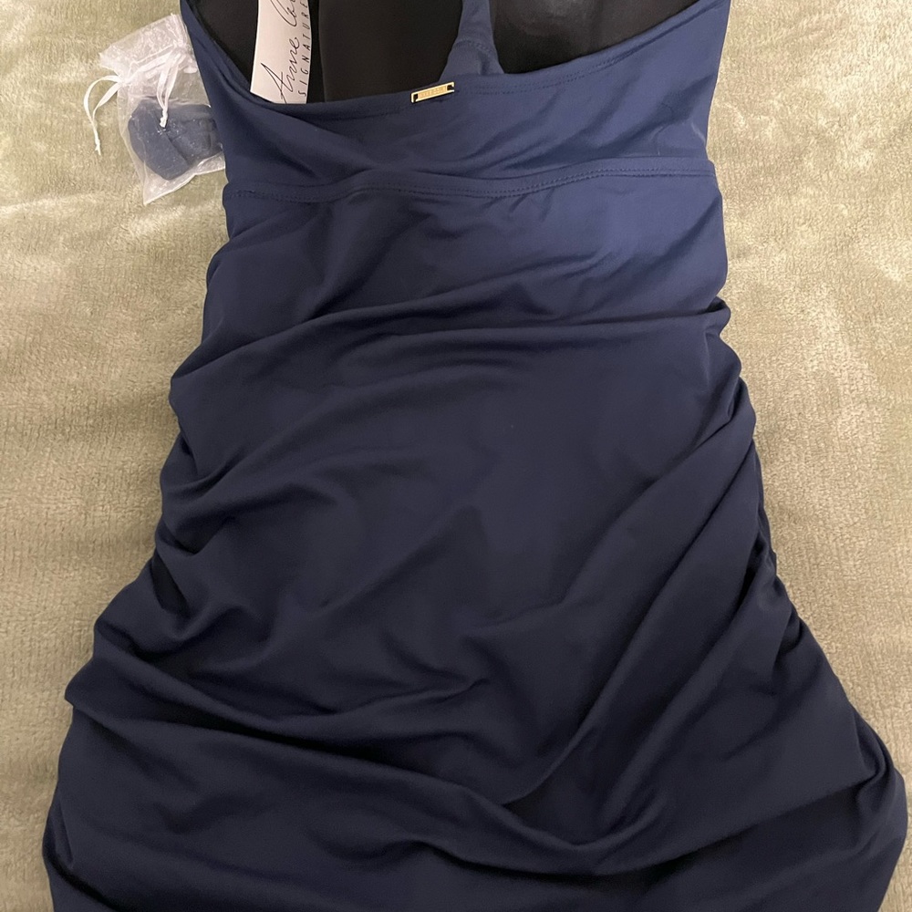 Anne Cole Signature Navy Swimsuit - Picture 3 of 9